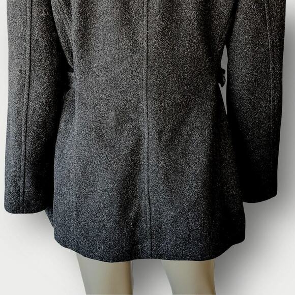 Collection By Gallery Wool Blend Zip Up Peacoat Faux Fur Collar Size L Dark Gray - Picture 11 of 16